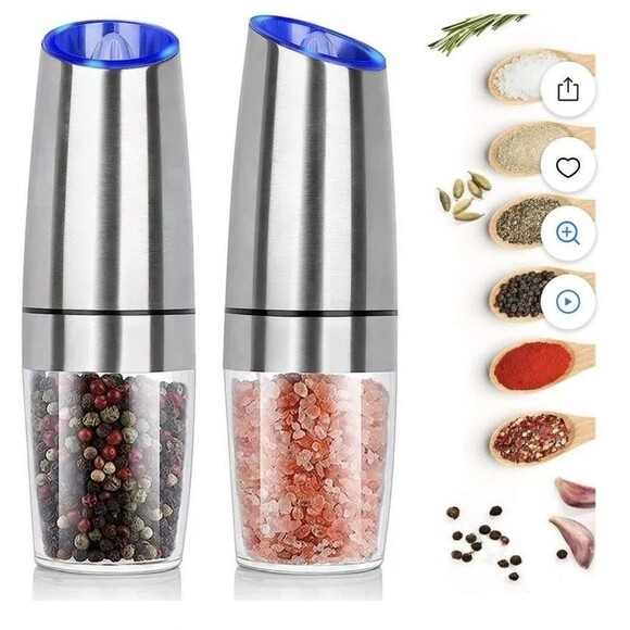 Gravity Electric Pepper and Salt Grinder Set, Adjustable Coarseness NEW!! - Picture 1 of 10